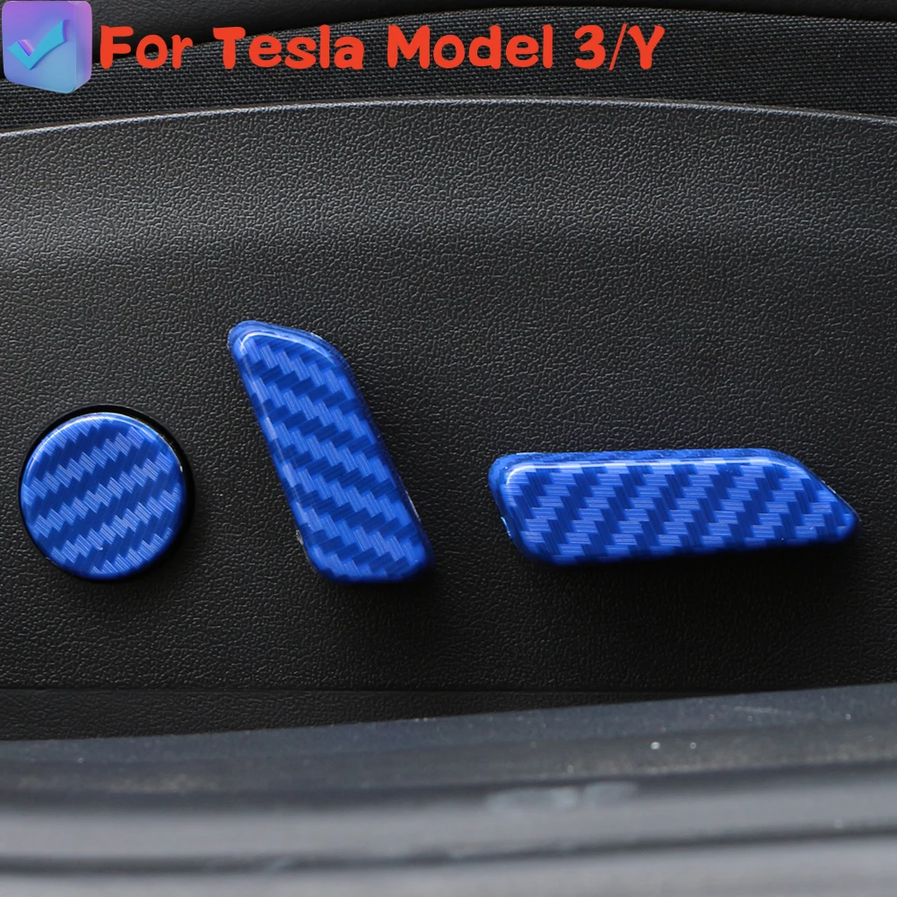 ABS Chrome Car Seat Adjustment Knob Button Switch Trim for Tesla Model 3 Y Model3 ModelY 2017 - 2022 Cover Accessories 6pcs