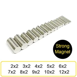 Rodada 2x2,3x2,4x2,5x2,6x2,8x2,9x2,10x2mm Ímã Durável N35 Permanente NdFeB Disco Imane Magnético Super Forte e Poderoso Venda Quente