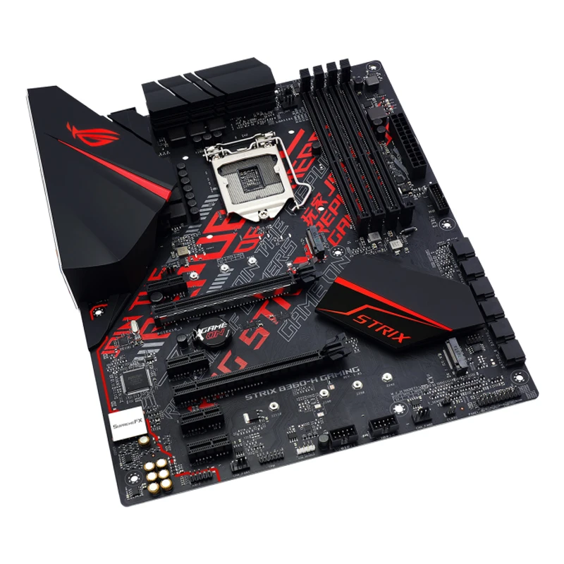 Asus rog strix B360-H placa-mãe de jogos com sincronização aura rgb led crença luz usado ddr4 atx gaming placa-mãe