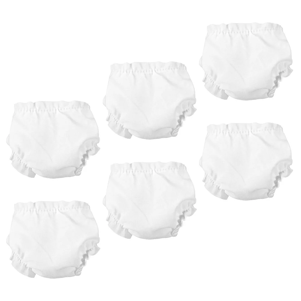 6 Stuks Onderbroek Miniatuur Baby Baby Onderhemd Baby Kinderen Doen Alsof Spelen Baby Witte Doek