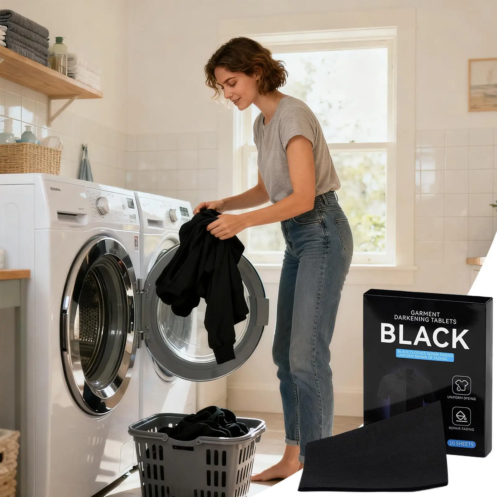 10Pcs Black Clothing Color Restorer Sheet To prevent clothing from fading Natural black fabric dye For Washing Machine