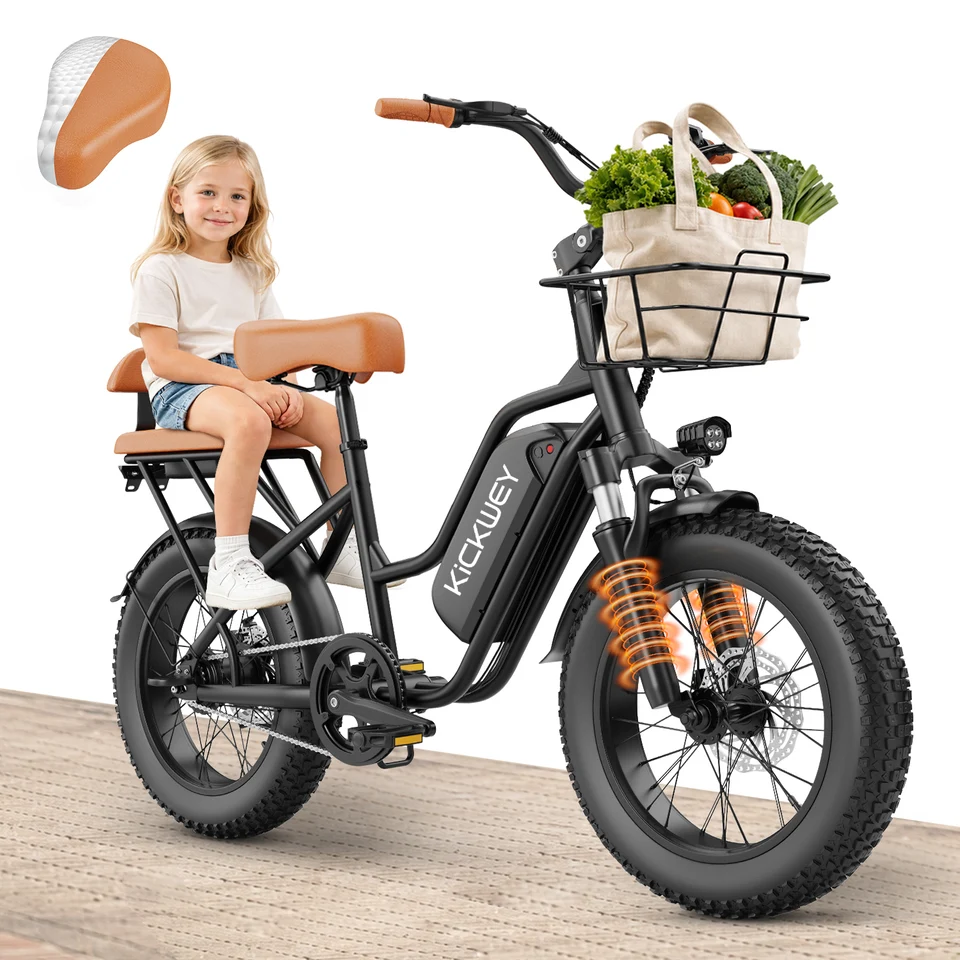 Kickwey LD20 1500W Electric Bike 20x3' Fat Tire Electric Mountain Bike Electric Bicycle 48V 20AH Women's 250W Electric Road Bike image 1