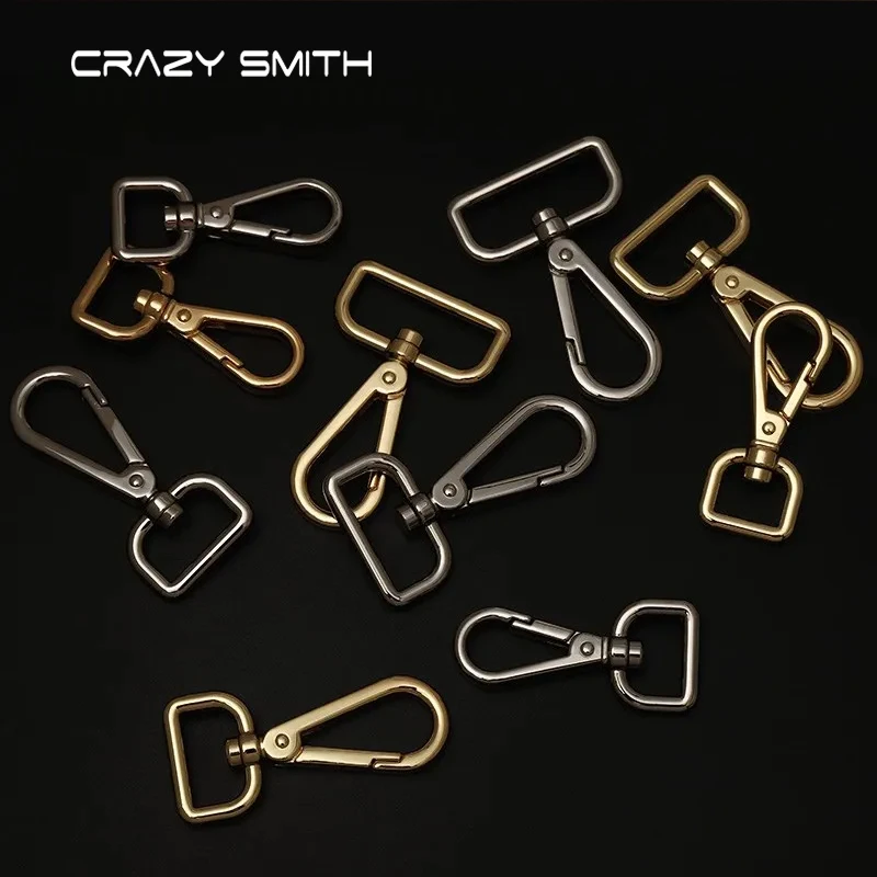 CRAZYSMITH 10pcs Bag Hook Buckle Key Chain Ring Swivel Trigger Lobster Clasp Craft Backpack Snap Dog Clip Hook DIY Accessoriess