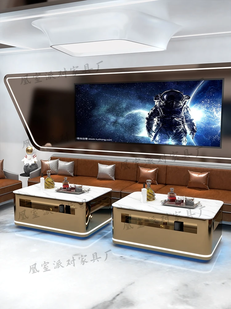 KTV special coffee table, luminous light luxury rock slab room, film and television hall, bar table