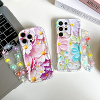 Wrist Chain Lanyard Case Fo Huawei P30 P40 P50 P60 P70 Mate 30 40 50 60 Pro Daisy Flower Bracelet Strap Shockproof Phone Cover