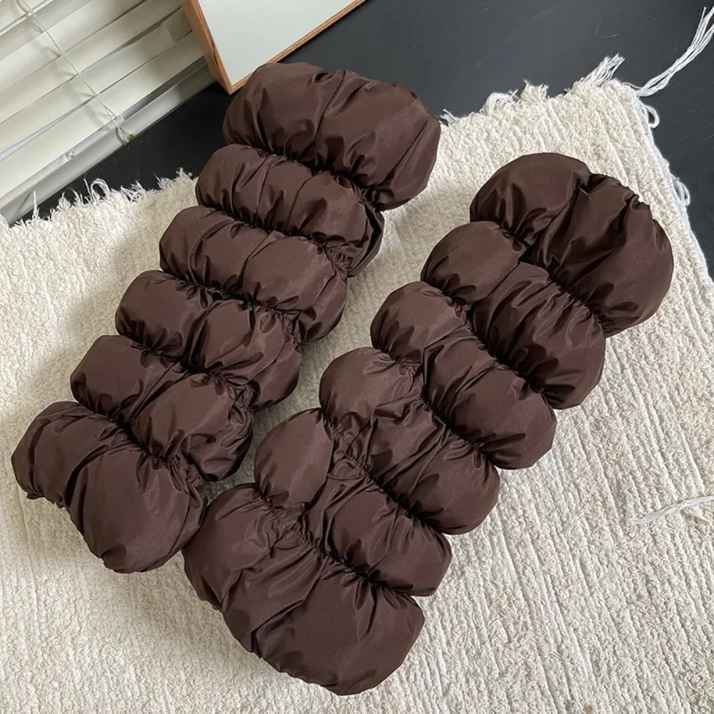 

Thickened Down Cotton Leg Warmers Fluffy Solid Color Loose Socks Foot Cover Wind Protection Mid-calf Boots Cover Streetwear