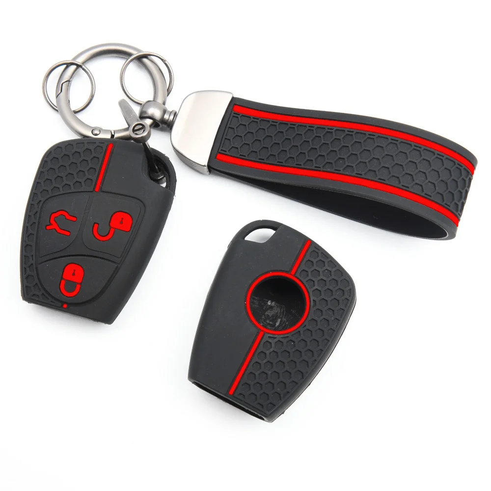 Key Case Cover Keychain For Mercedes Benz C Class E Class S Class CLK SLK GLK ML Secure Grip Comfortable Soft Touch Exact Fit