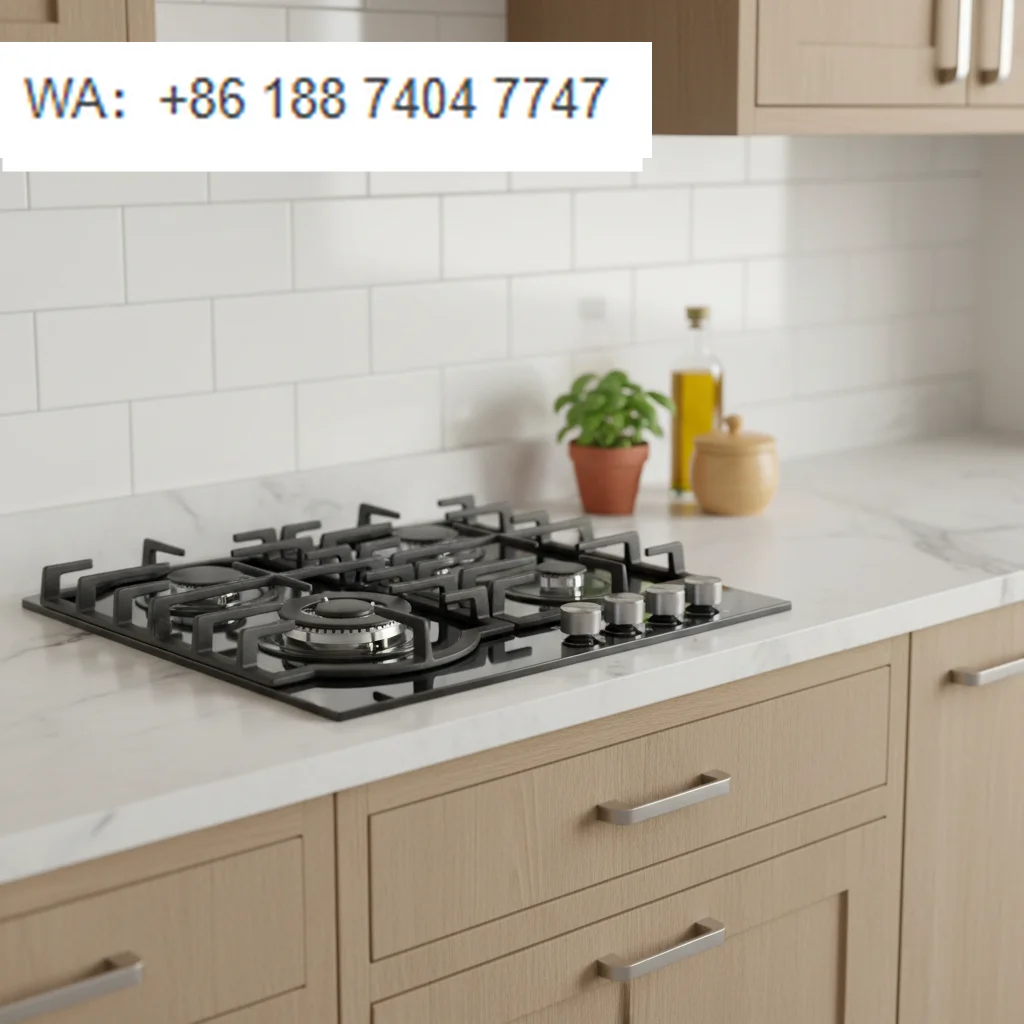Picture 3: Built-In 4-Burner Gas Cooktop Tempered Glass Class A+ Electronic Ignition Leak Protection High Flame LPG/Natural Available