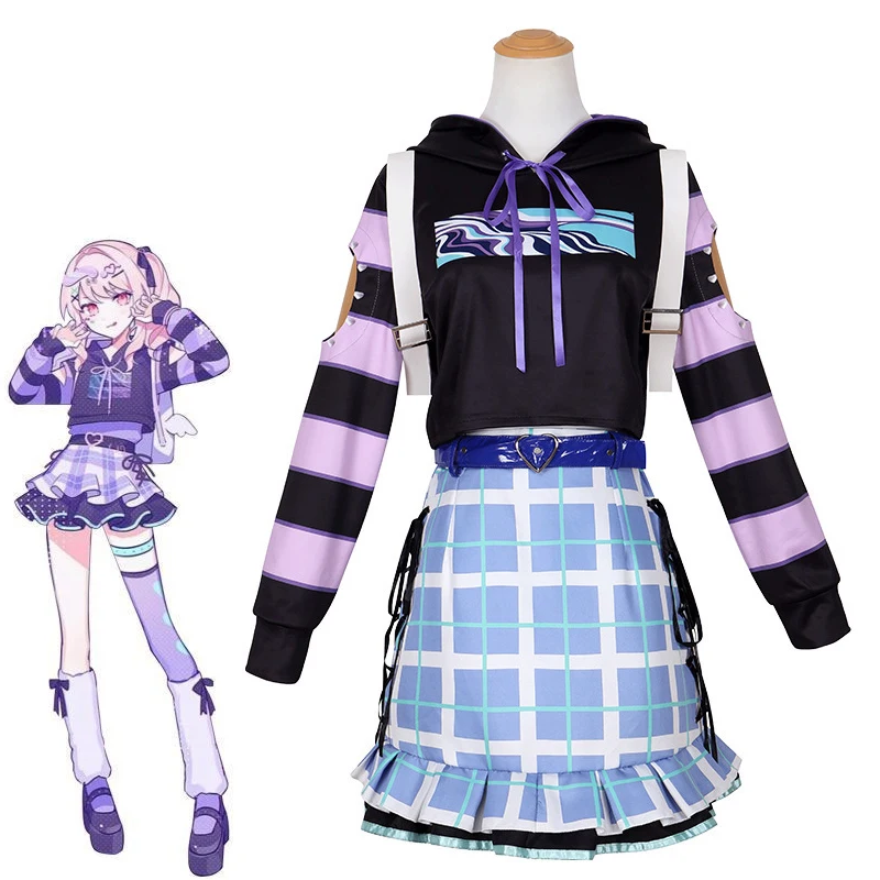 Hatsune Miku SHINONOME ENA AKIYAMA MIZUKI Anime Cosplay Costume ASAHINA MAFUYU Jacket skirt Halloween Loli Clothing