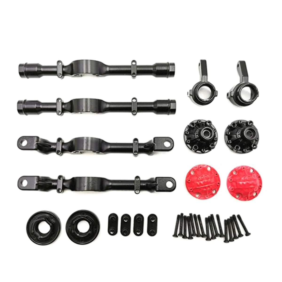 For WPL 4x4 Truck Front and Rear Metal Shaft Shell DIY Upgrade Accessories Climbing Off-Road Vehicle Toy Model,Black