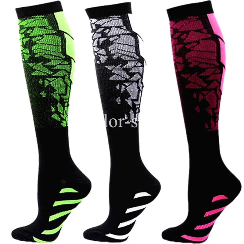 3 Pairs Pack Compression Socks Graduated Crossfit Training Running Recovery Cycling Travel Socks Men Women Running Sports Socks