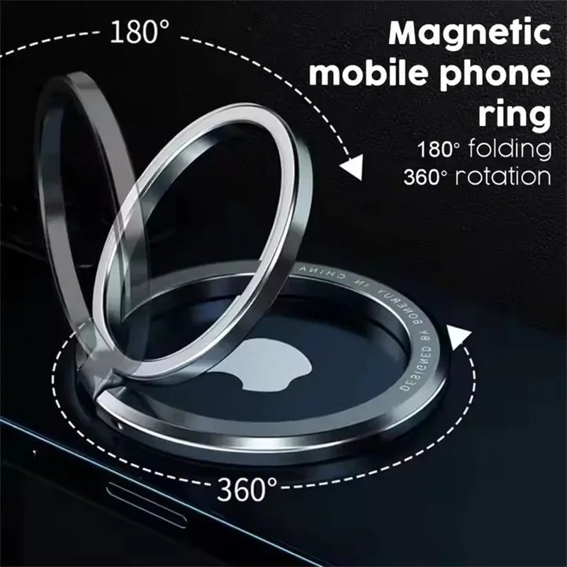 360 metal magnético anel do telefone móvel titular aperto suporte ajustável para magsafe suporte iphone samsung dobrável mac suporte seguro