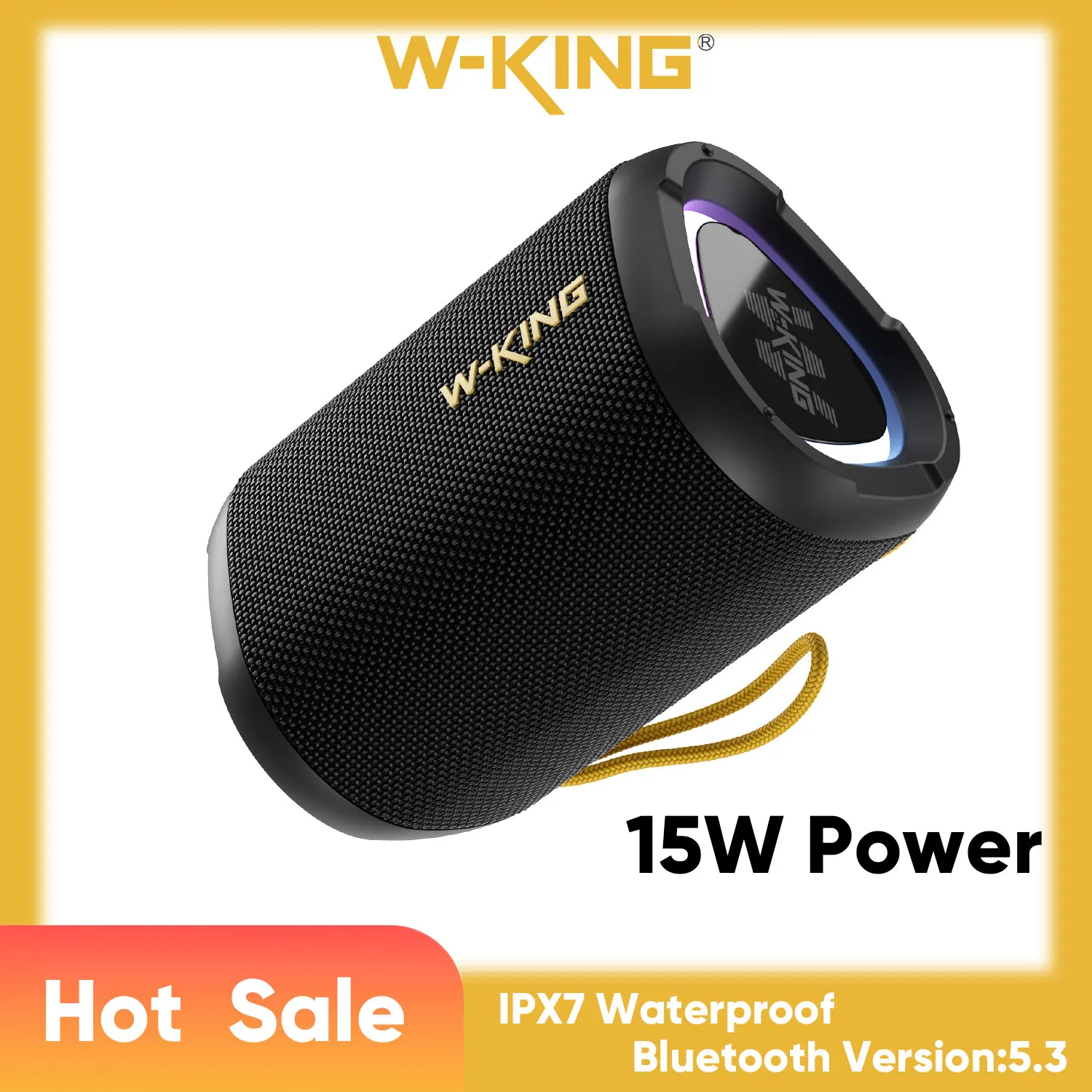 

Беспроводная Bluetooth-колонка W-King D110 15W с Bluetooth 5.3, RGB-подсветкой, 12-часовым временем работы, TWS, HiFi-звуком и поддержкой TF-карт для домашних вечеринок