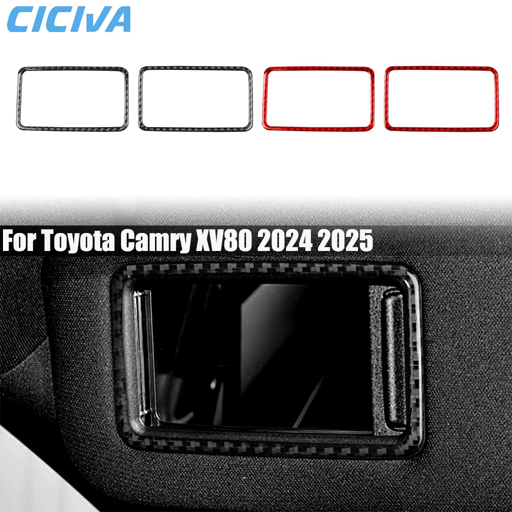 

Carbon Fiber Car Accessories Vanity Mirror Frame Decorative Interior Cover Trim Modified Sticker For Toyota Camry XV80 2024 2025