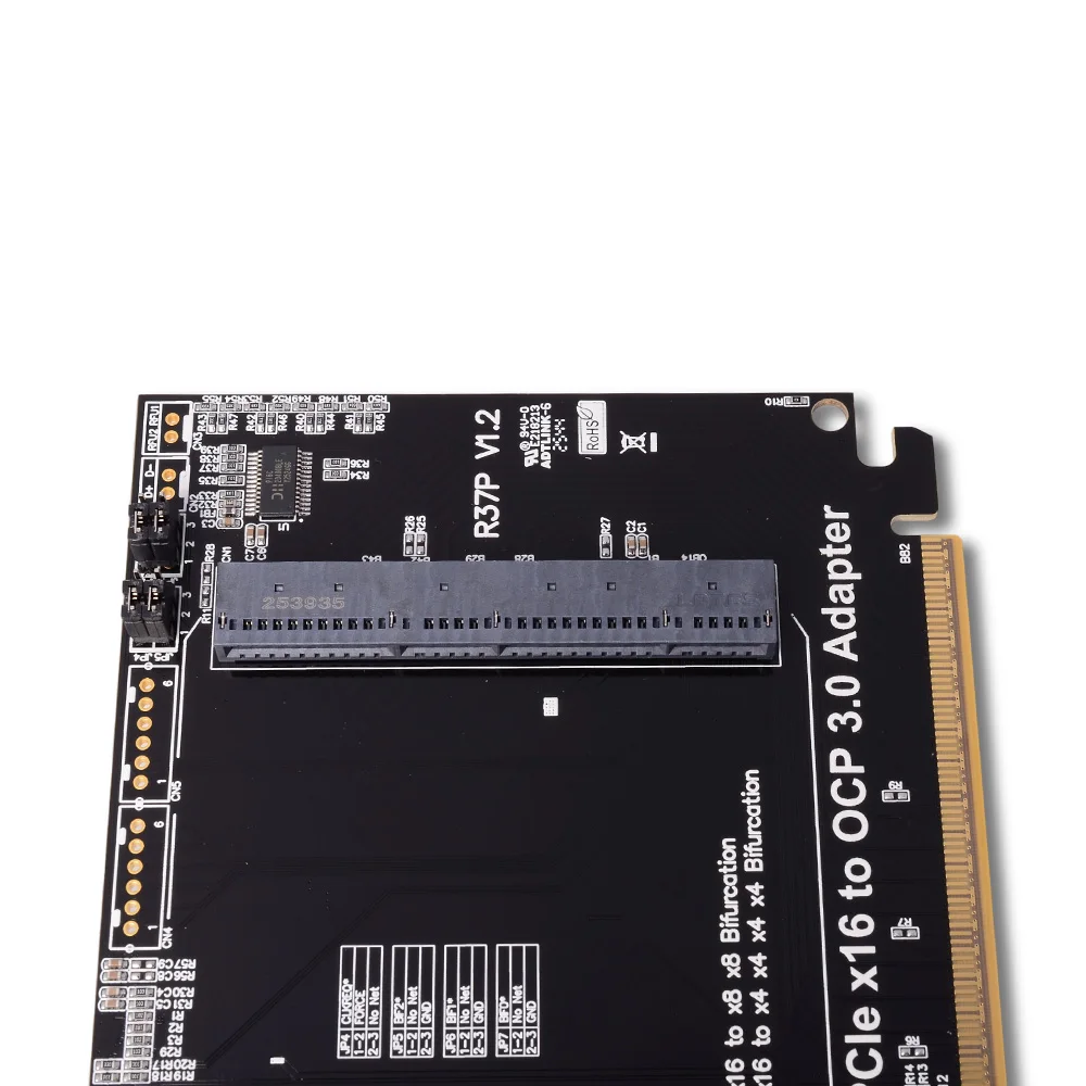 การ์ดเพิ่มพอร์ต PCIe 5.0 X16 เป็น Gen-Z 4C+/ SFF-TA-1002 แบบติดตั้งด้านข้าง สำหรับอะแดปเตอร์ OCP NIC 3.0 สำหรับแล็ปท็อป Gen3 Gen4 รุ่น R37P