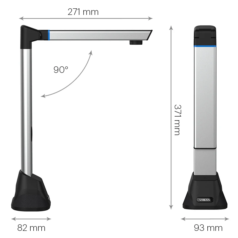 VIISAN V8 Book Document Scanner High Definition 8MP Portable Scanner for Office TeacherCapture Size A3 Multi-Language