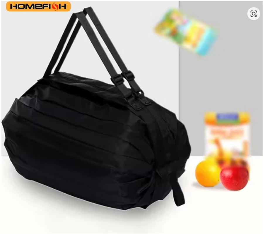 HOMEFISH Grand sac de courses pliable, sac écologique réutilisable, sac de rangement pour courses et jouets de plage, sac à bandoulière avec imprimé chat et citron, pochette T