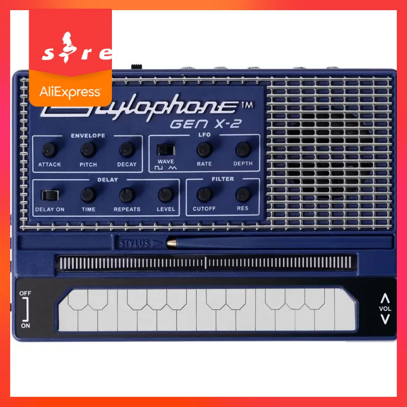 Stylophone GEN X-2 Portable Analogue Synthesizer with Built-in Speaker, LFO, Filter, Analogue Delay and CV/Gate Output