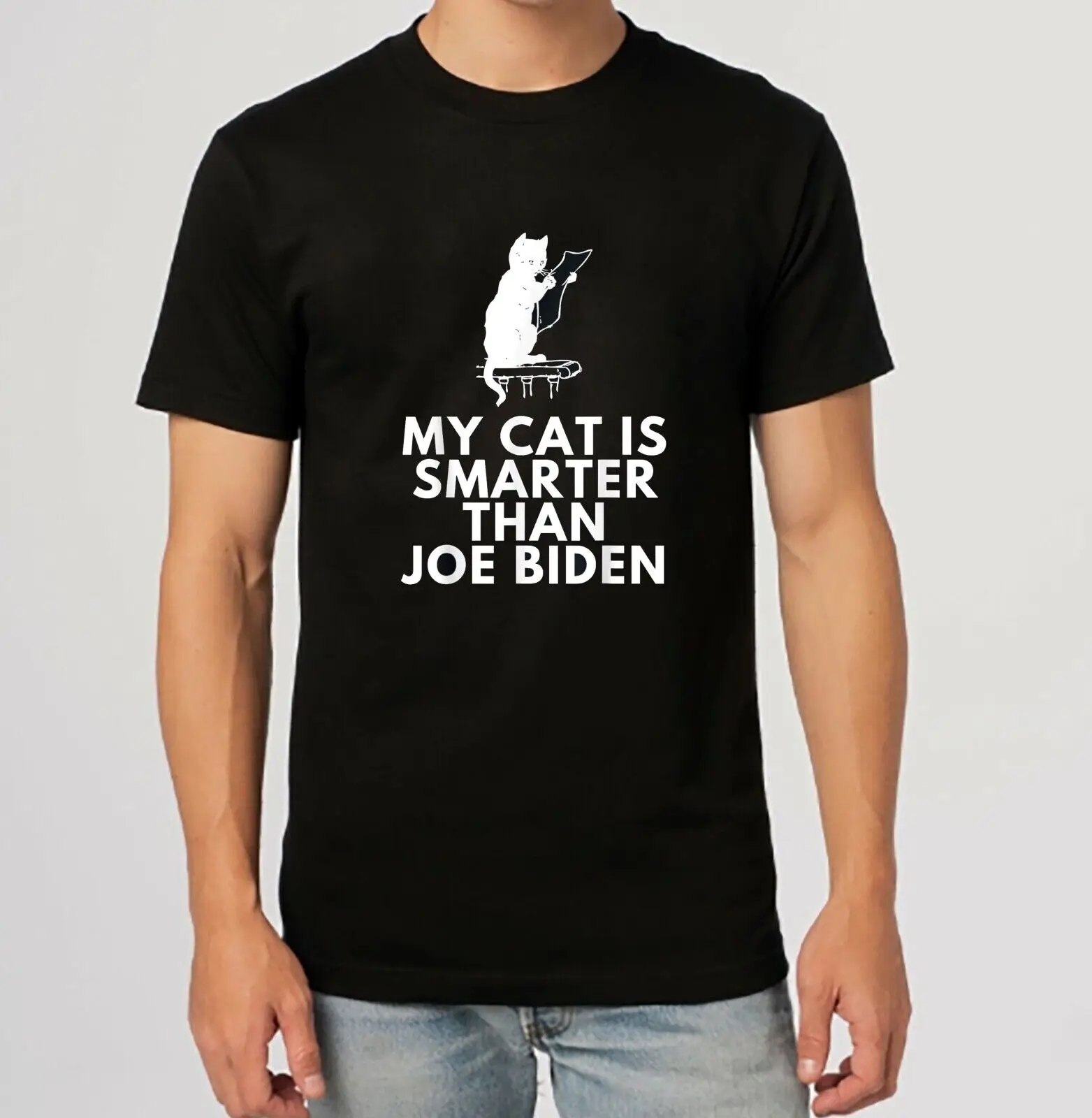 NEW LIMITED My Cat Is Smarter Than Joe Biden Funny Gift Idea Tee T-Shirt