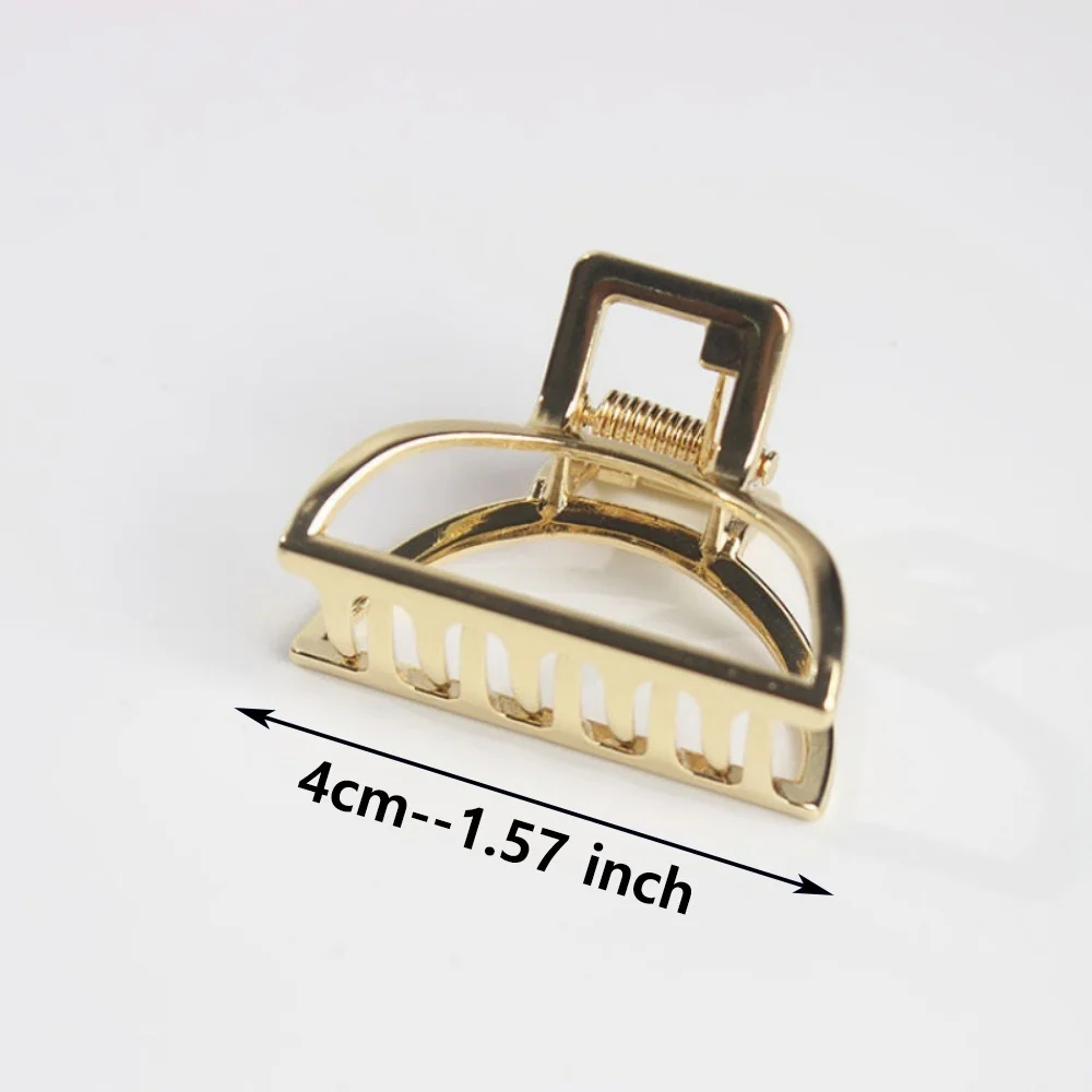 Metall-Haarklammer, elegante, hohle, geometrische kleine Haarspangen, koreanische Haarspangen, Mädchen-Haarnadeln, modische Haarkrabben für Damen – Detail 13