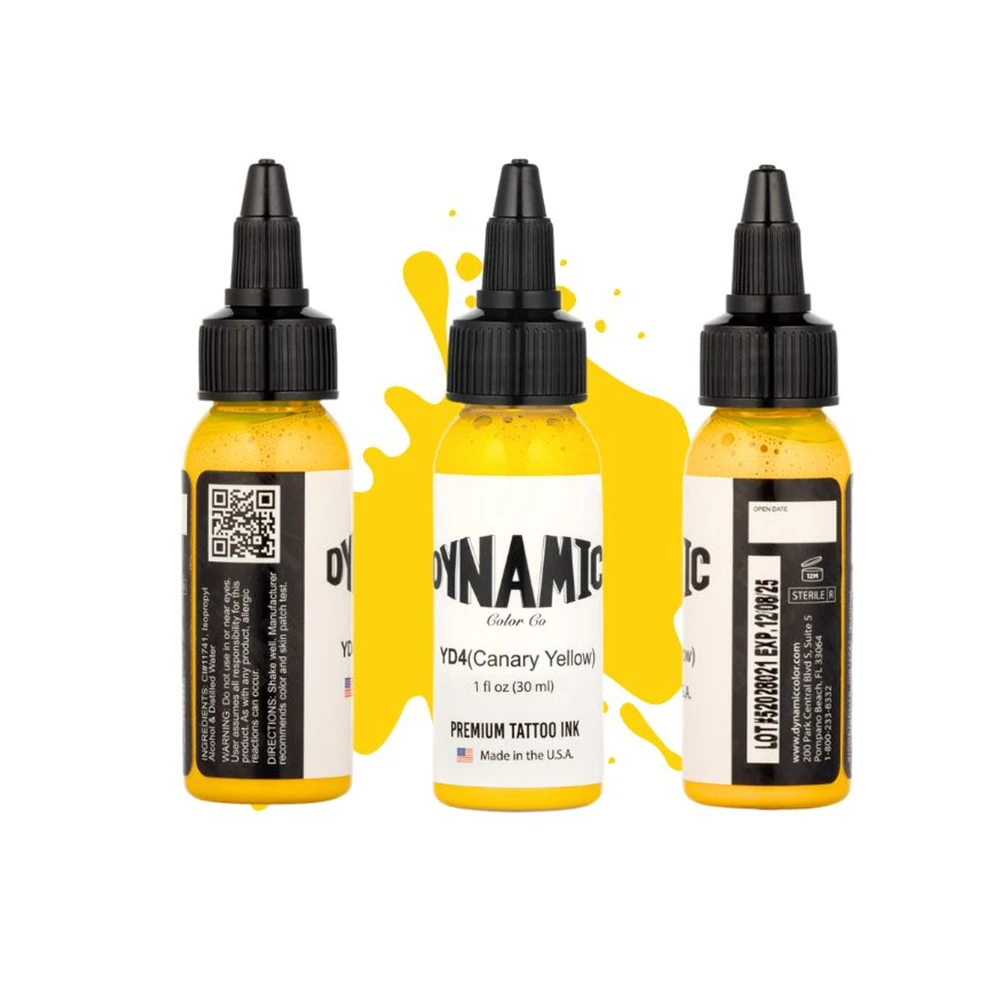 30ML YD4 Yellow color Tattoo Ink Body Art Tattoo Ink Vibrant Vegan Long Lasting No Color Loss Professional Tattoo Ink 1Oz