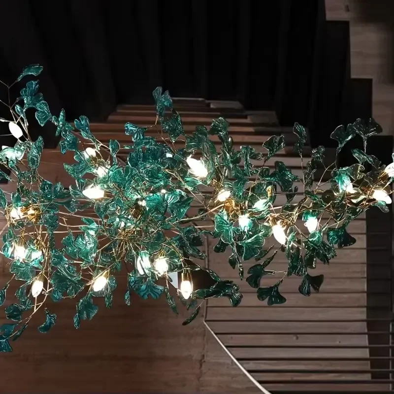 for ECOJAS New Modern Design Glass Light Emitting Diode Chandelier Villa Hotel Lobby Living Room Custom Chandelier