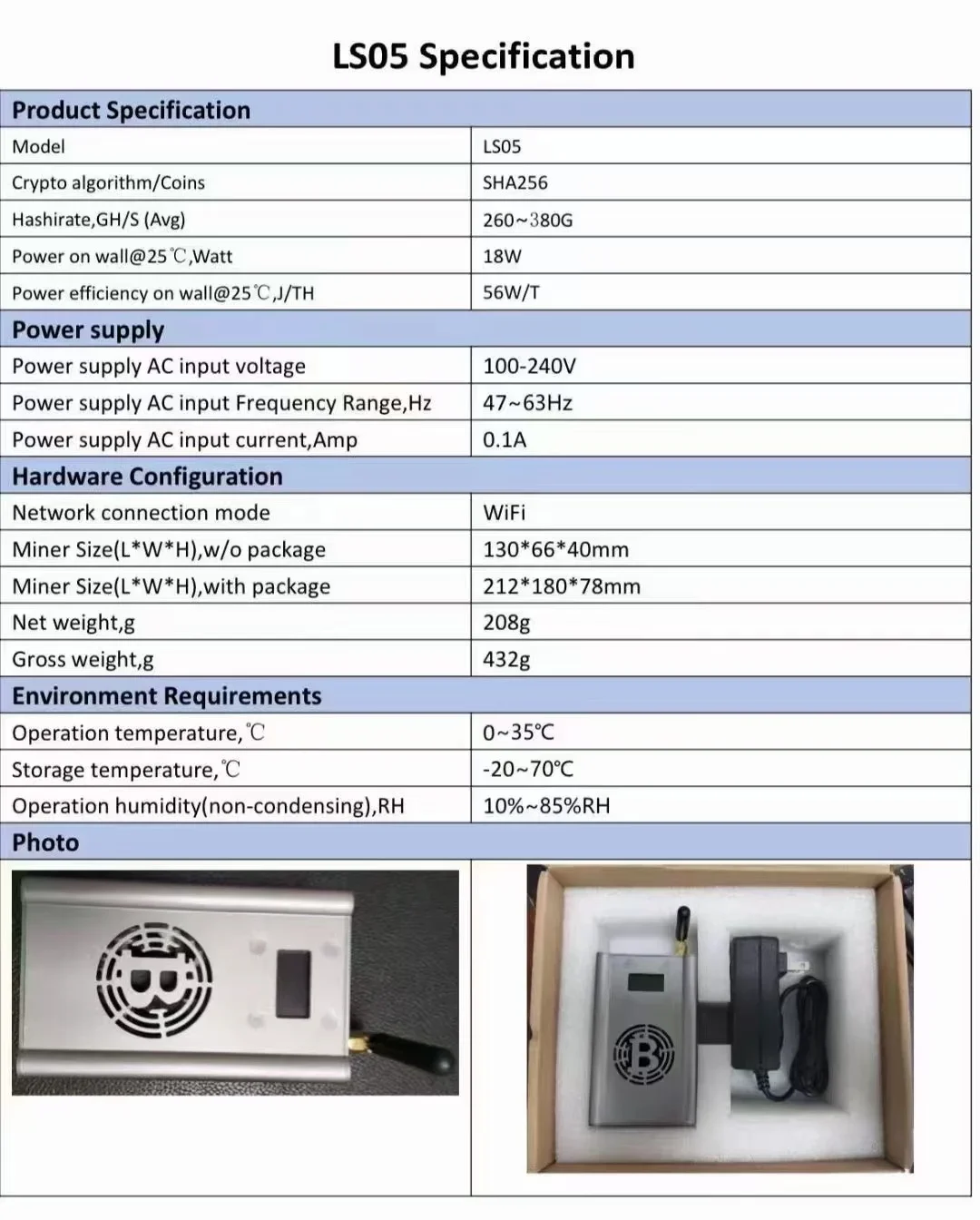 Imagem -05 - Lucky Miner para Bitcoin Mining v5 Btc Solo 320gh s Ls05 Máquina de Loto Solo Novo