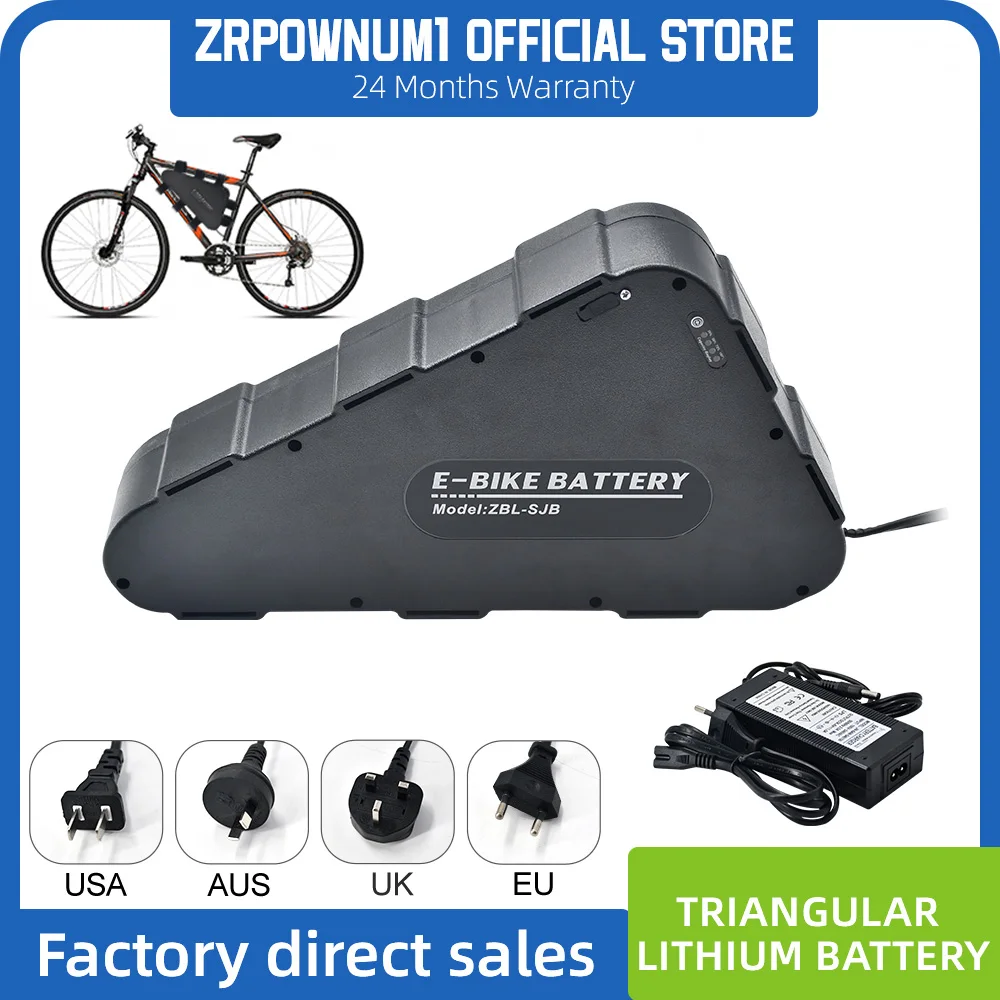 

52V 28Ah Triangle Ebike Battery Pack 36V 48V 25.6Ah 60V Downtube Triangle Lithium ion Batteries Mountain Bike