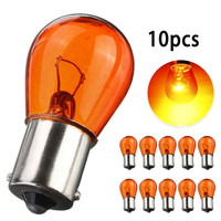 10pcs PY21W 1156 BA15S Amber Car Auto Indicator Break Parking Turn Light Bulb Lamp 21W DC12V Halogen Lamp Bulbs