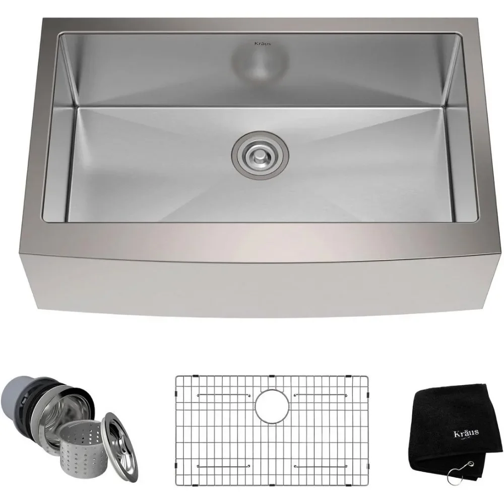 

Раковина из нержавеющей стали, 33-дюймовый фартук для фермерского дома, одна чаша, калибр 16