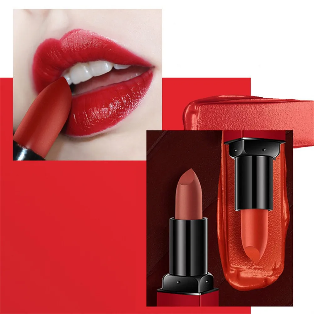 10 teile/satz Retro flüssiger Samt matt Lip gloss roter Lippenstift nackt Make-up Frauen langlebige wasserdichte Beauty-Box Kosmetik Geschenk