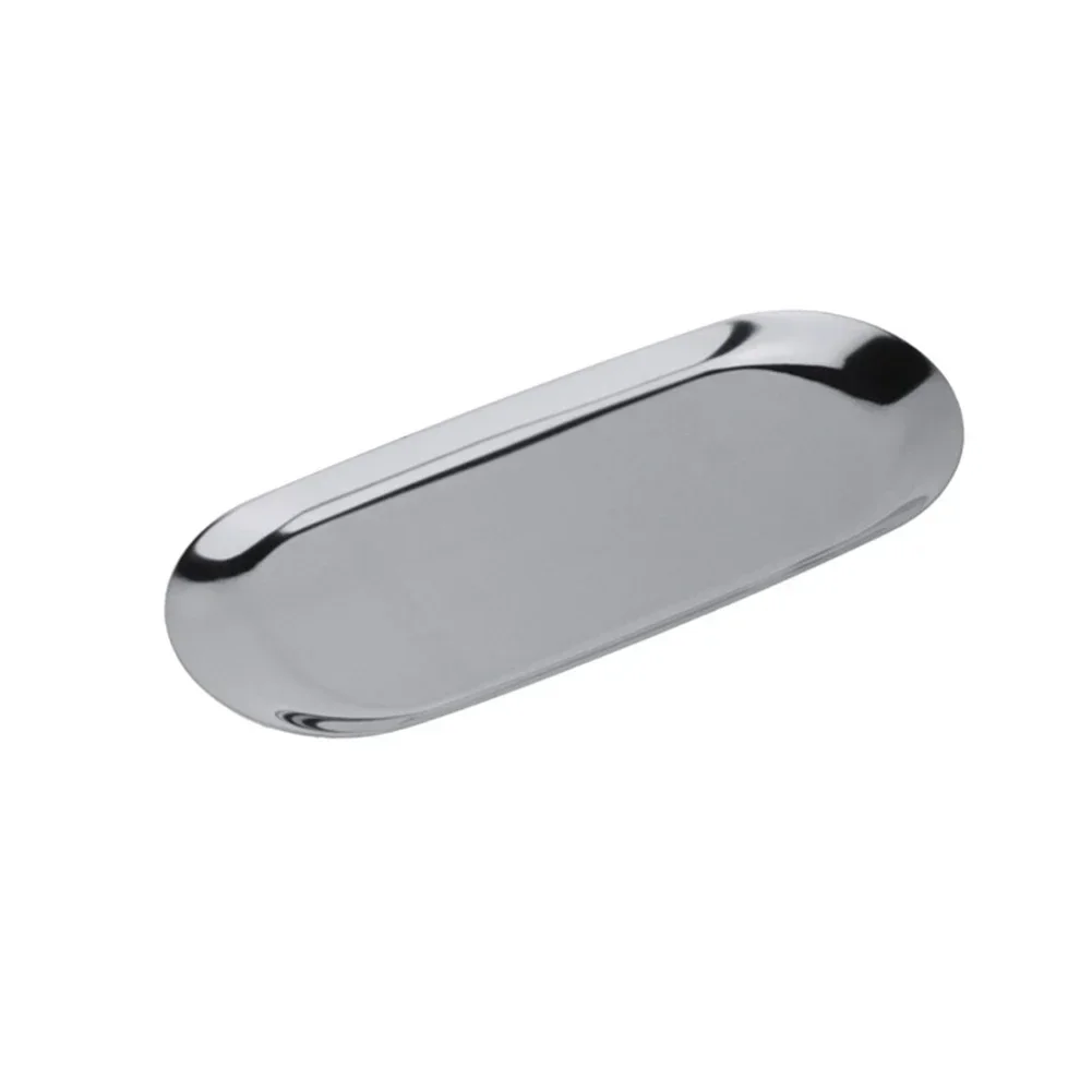 

1pc Stainless Steel Storage Tray Dessert Plate Fruit Cake Tea Tray Desktop Cosmetic Jewelry Tray Snack Plate Kitchen Organizer