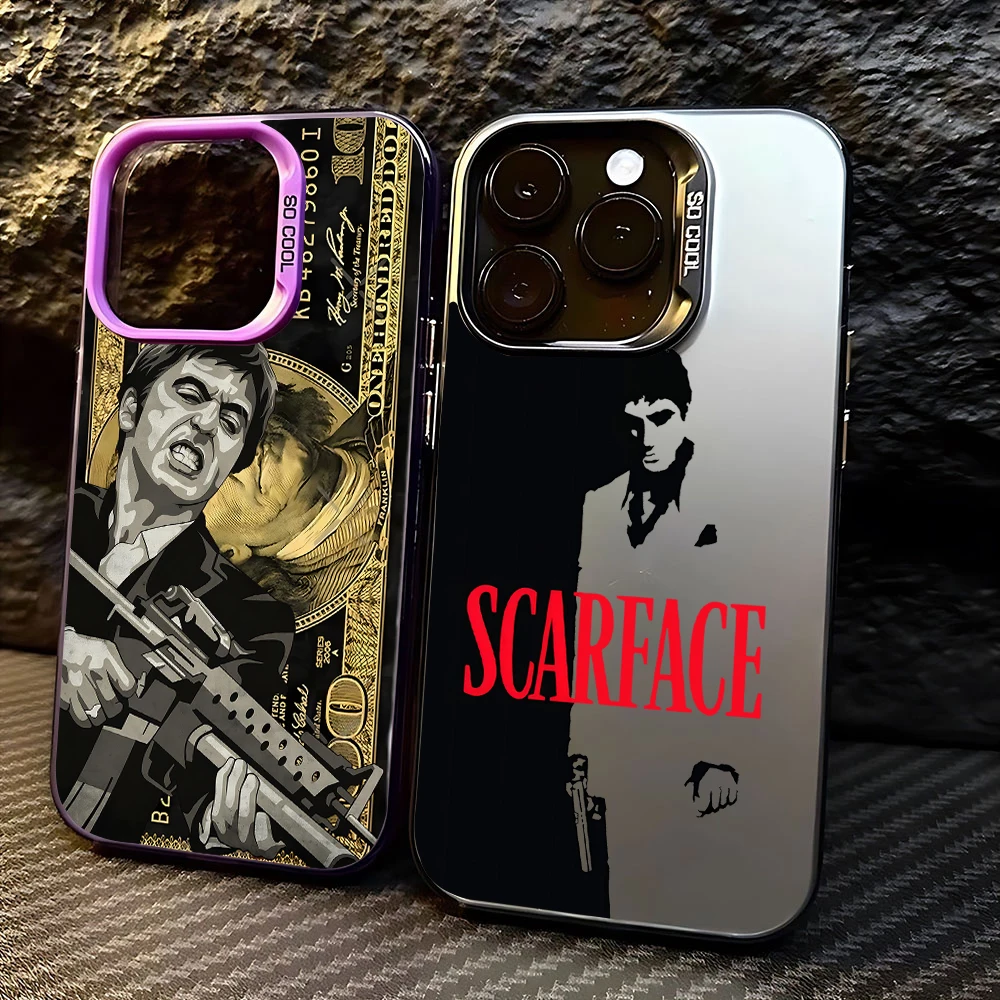 Casing HP Film Klasik S-Scarface Untuk iPhone 17 16e 16 15 14 13 12 11 mini Pro Max XR 8 7 Air Plus Anti Jatuh Penutup Belakang Matte