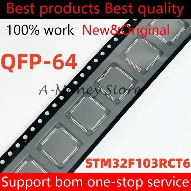 (2-10pcs)STM32F103RCT6 32F103RCT6 QFP-64 100%New