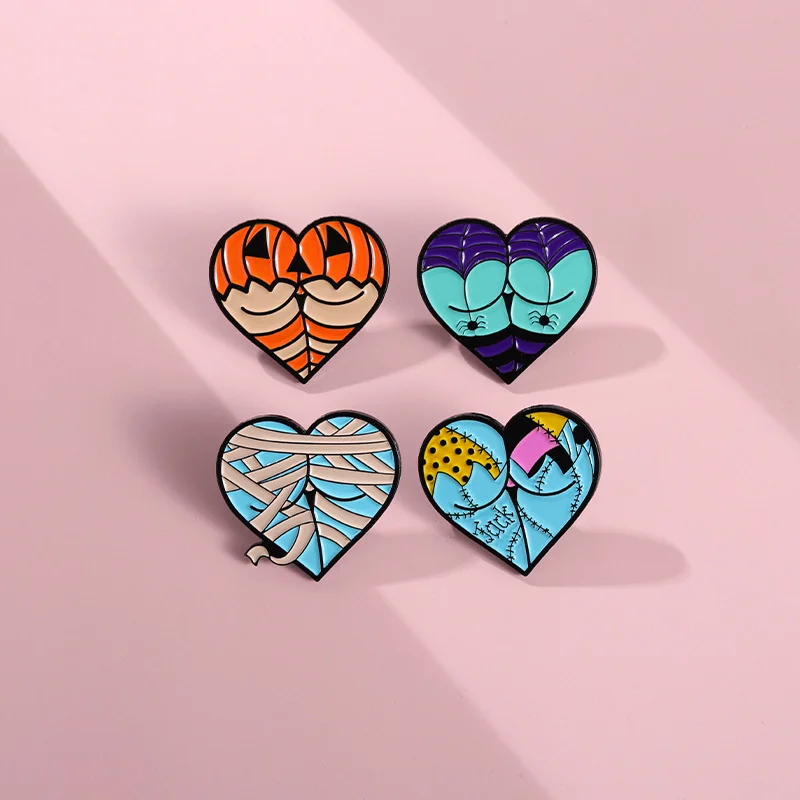 Butt Heart Enamel Punk Sexy Brooches Color Love Metal Badges Hat Sweater Gift Men Women Friends Lapel Jewelry Wholesale