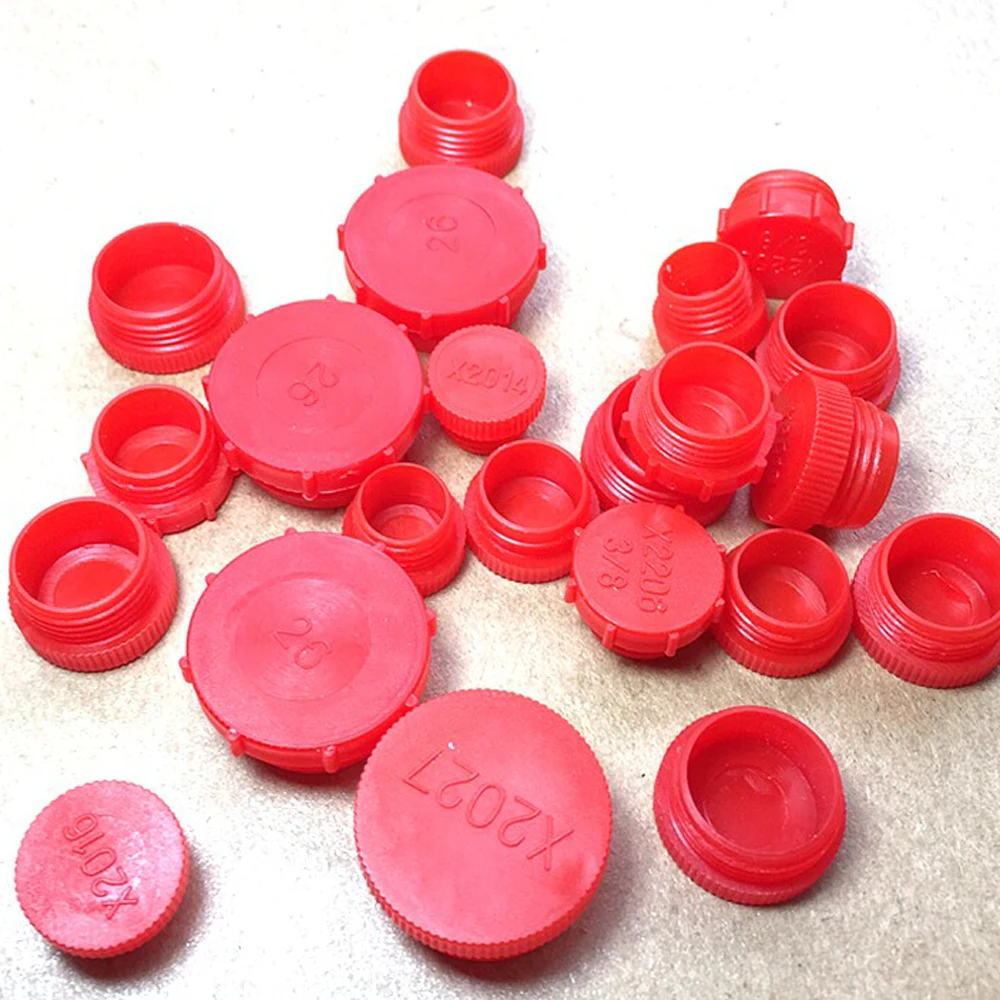 5/10/20PCS Red Plastic Threaded Plug/Cylinder Cylinder Round Steel Pipe Hole Plug Dust Cap Inner Nut Cover Wear-resistant