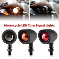 2Pcs 10mm Motorcycle Mini LED Turn Signal Light Bullet Moto Flashing Light Moto Led 12V Fit for Cafe Racer Bobber Chopper