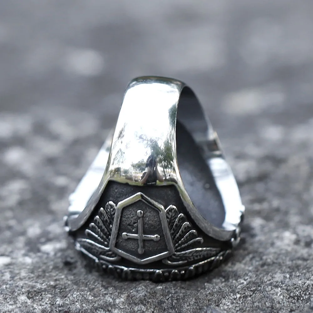 2022 NEW Men\'s 316L stainless steel rings god knight dragon slayer saint george ring Religion Jewelry Gifts free shipping