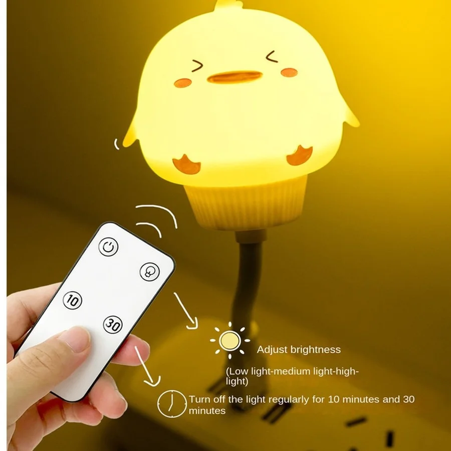 USB Cartoon Cute Night Light con telecomando bambini camera da letto lampada da comodino decorativa con luce di alimentazione si applica al Laptop