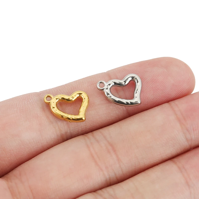 5 Stück nie verblassen PVD Edelstahl Halskette Charms Lot Ohrringe Anhänger Herz Charms für DIY Armband Erkenntnisse Schmuckherstellung – Detail 2