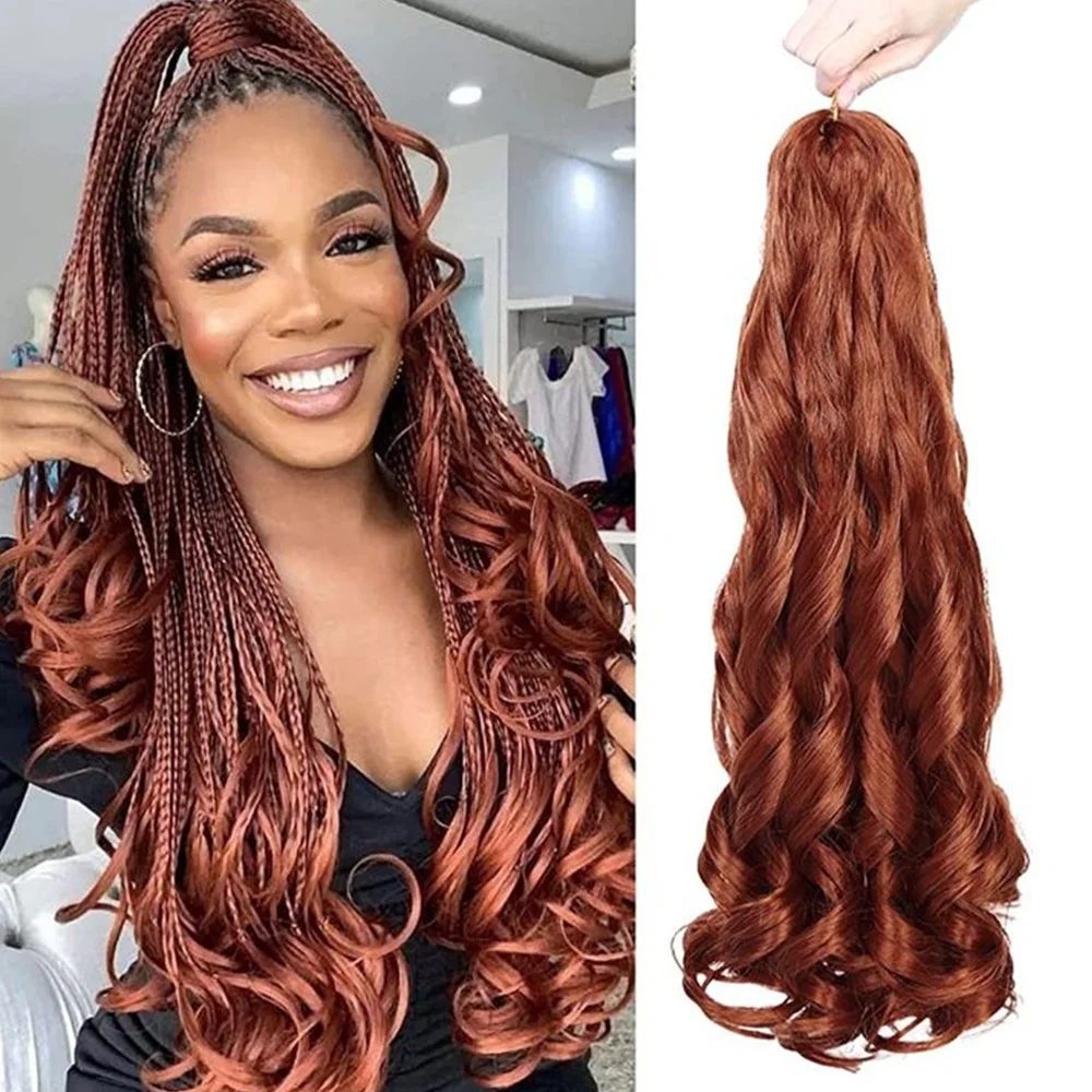 

24 "французские вьющиеся волосы, 150 г/шт., синтетические вьющиеся плетеные волосы, предварительно растянутые свободные волнистые локоны, плетение наращивания волос