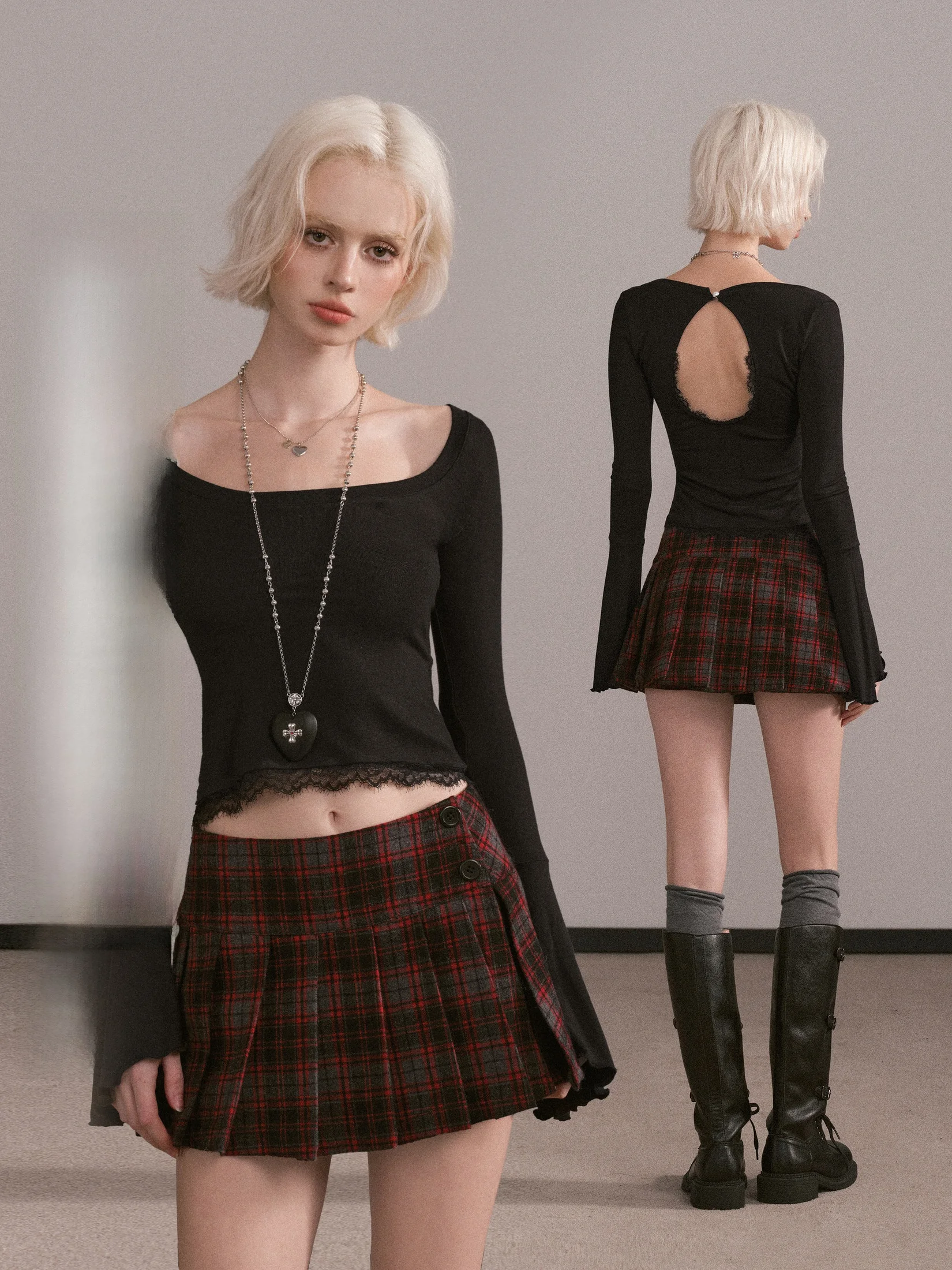 

Женская базовая футболка M Studio Spicy Girl Design Bal Slim Fit с коротким рукавом-колокол, черная, весна-осень