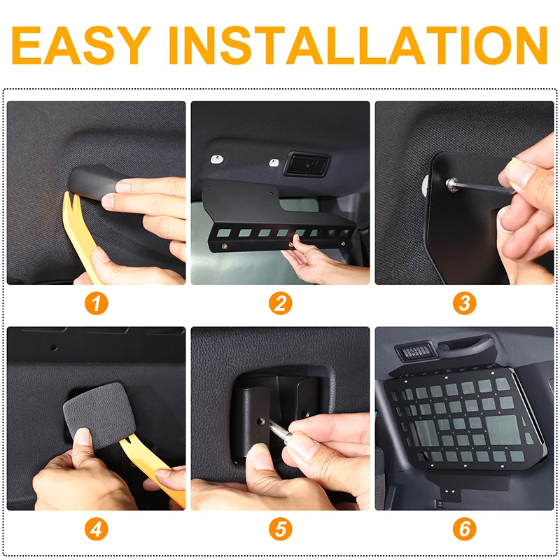For Toyota Land Cruiser Prado 250 LC250 2024+ Aluminum alloy black car trunk two sides tool hanger car interior accessories
