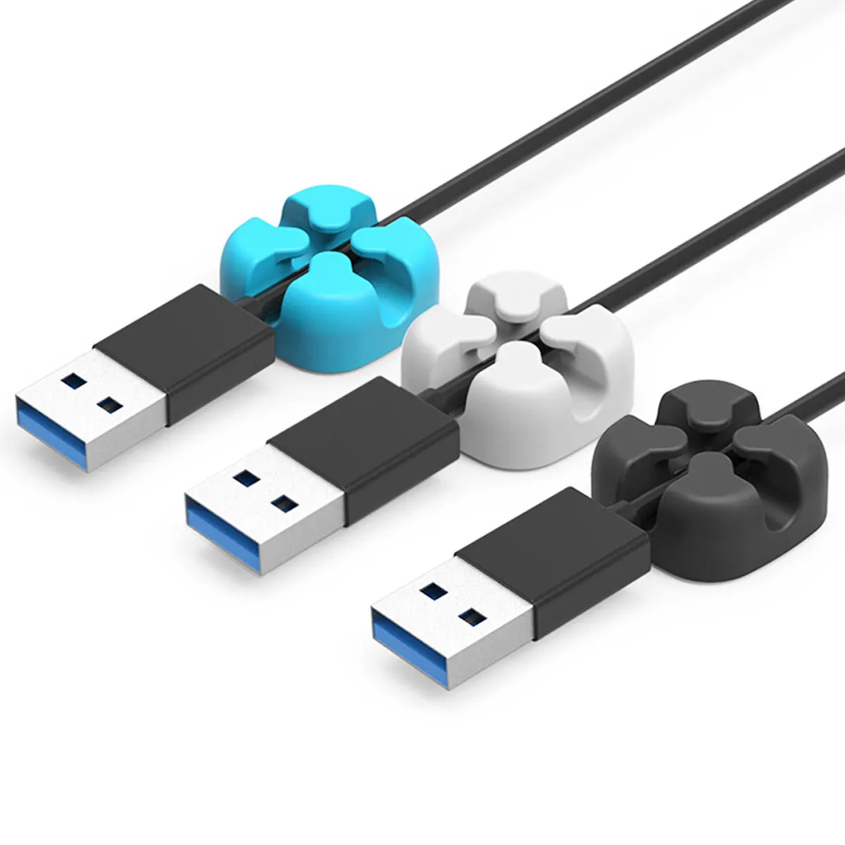 

5 Pcs Silicone Cable Manager Management Single Hole Cord Protector Winder Holder