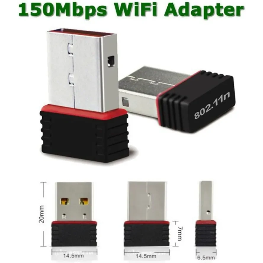 RTL8188 150Mbps Mini USB WiFi Adapter for Raspberry Pi,Wireless Network Card Adapter WiFi Dongle for Desktop Laptop PC Windows