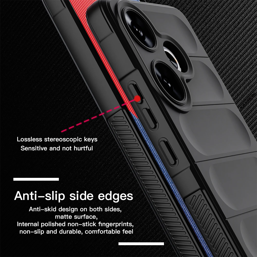 KEYSION Shockproof Case for Xiaomi POCO M6 4G Anti-skid Soft Silicone Phone Back Cover for Xiaomi Redmi 13