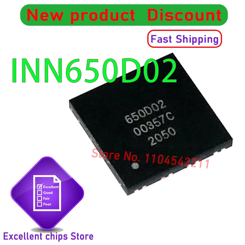 

(20-50 шт.) 100% новый набор микросхем INN650D02 650D02 DFN8