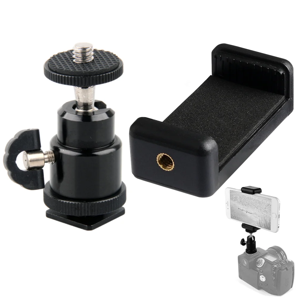 Universal Phone Clip Hot Shoe Holder Bracket 1/4 Screw Tripod Mount for SLR Camera Night Sky Star Trail Long Exposure