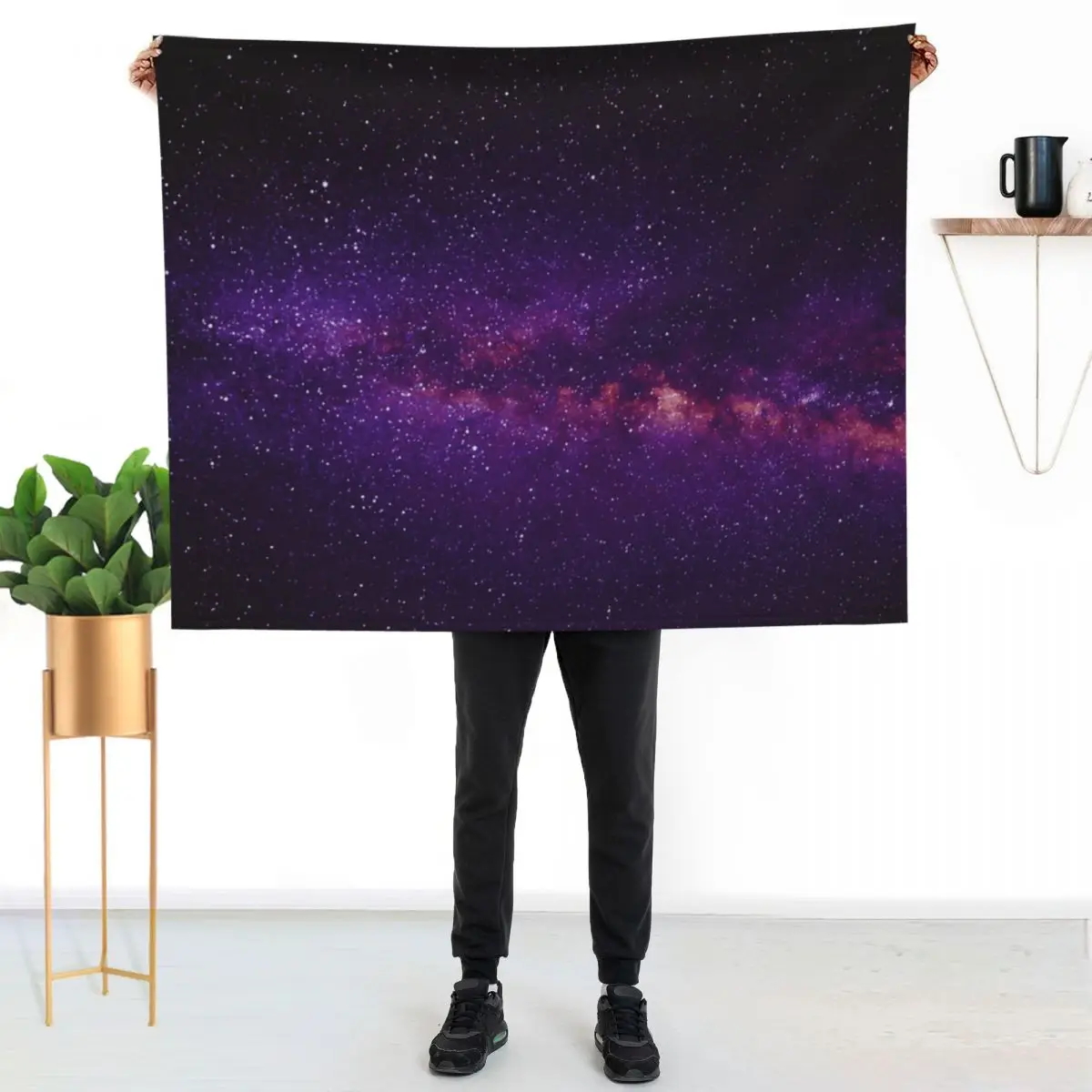 

Purple Galaxy Space Photograph Throw Blanket Stylish Warm Blanket for Living Room Bedroom