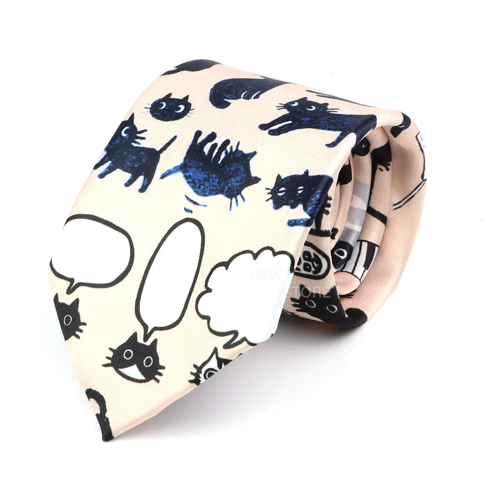 Męskie krawaty vintage imitujące jedwab, 8,5 cm, z grafiką graffiti i motywami kwiatowymi, krawat dla mężczyzn na ślub, do pracy, miękki krawat z nadrukiem, prezent ślubny.